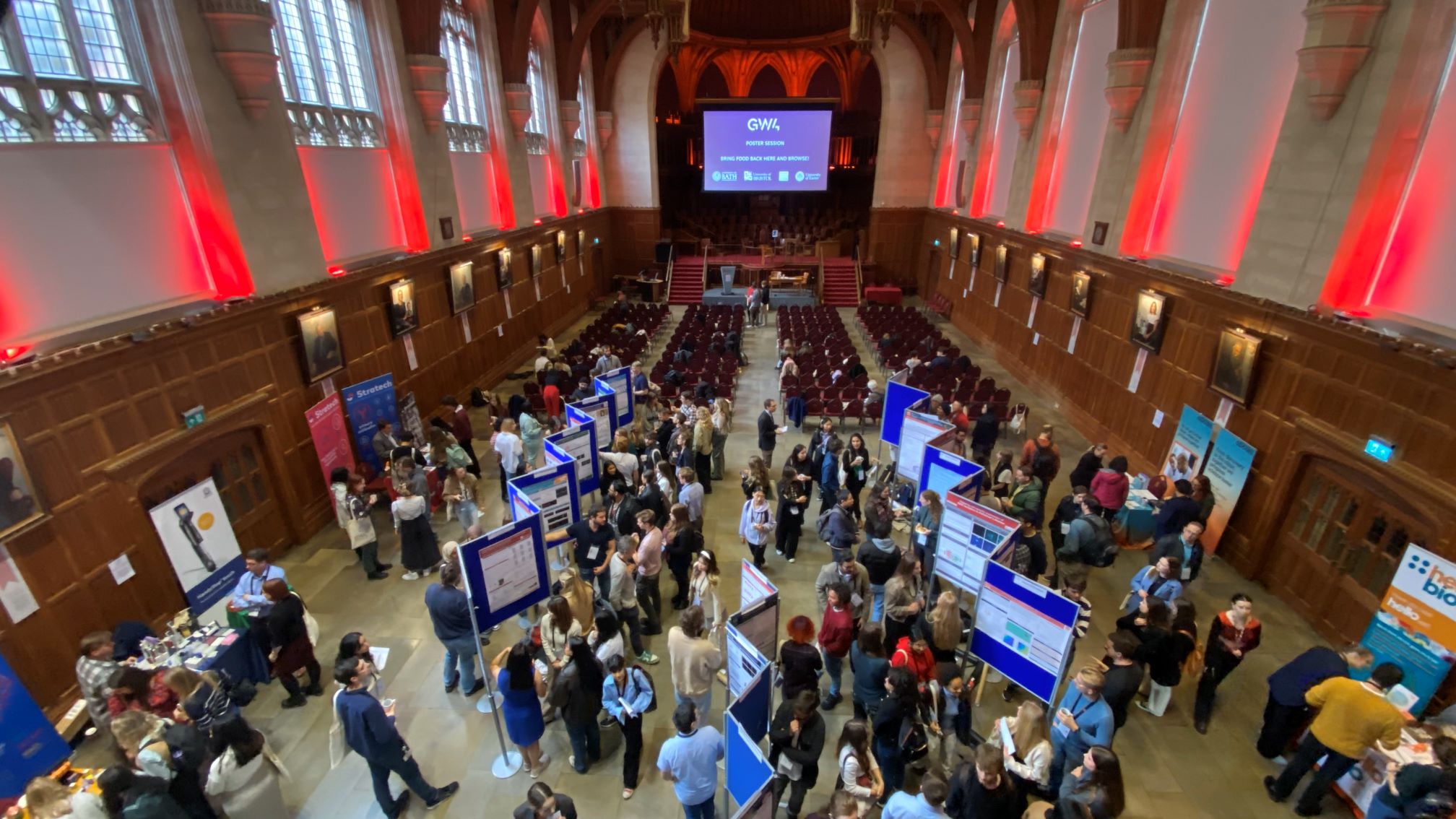 A bird's eye view of the poster session in Wills Memorial Building